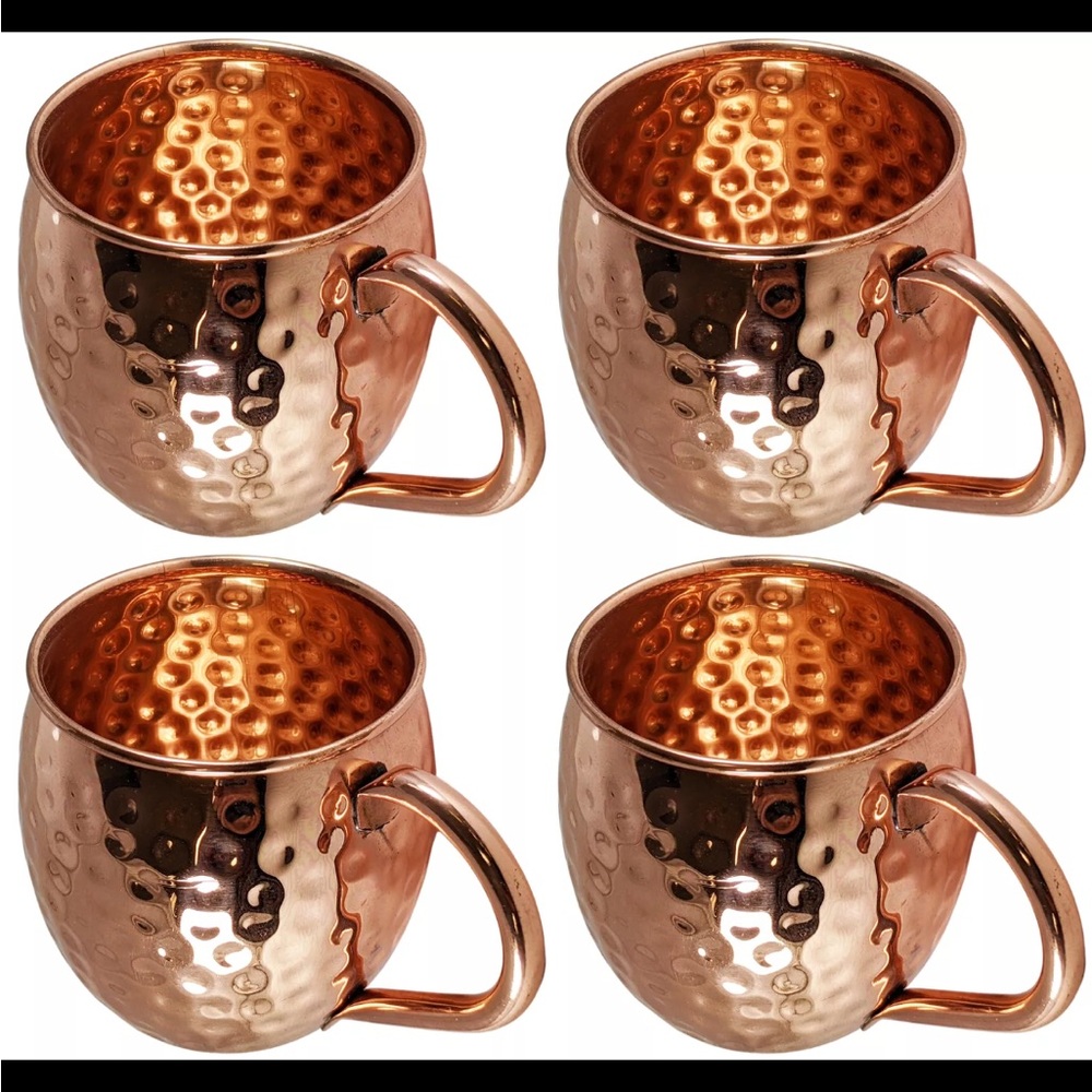 Set of 4 Hammered Copper Moscow Mugs. Made exclusively for Nordstrom Home Coll.